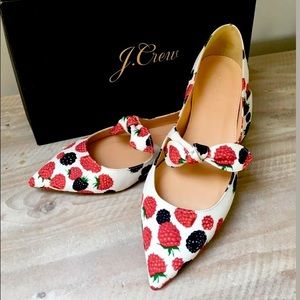 J Crew Berry Print Flats $148